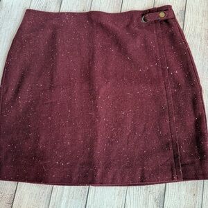 BANANA REPUBLIC Burgundy Wool Blend Lined Skirt 10